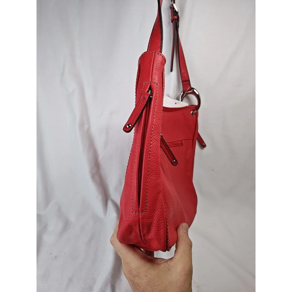 Tignanello Tomato Red Leather Simply Stated Crossbody Bag Purse NWT T82405